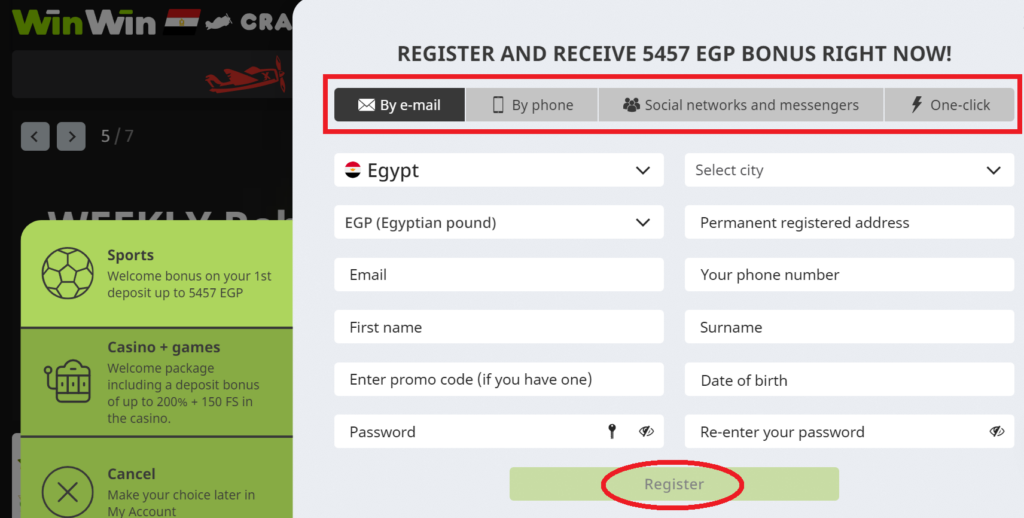 WinWin Registration in Egypt