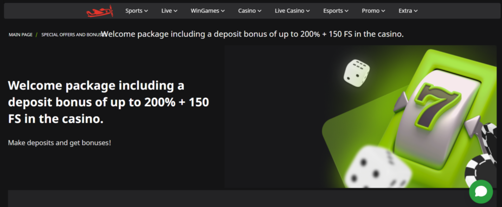 WinWin Welcome Bonus for Casino Games